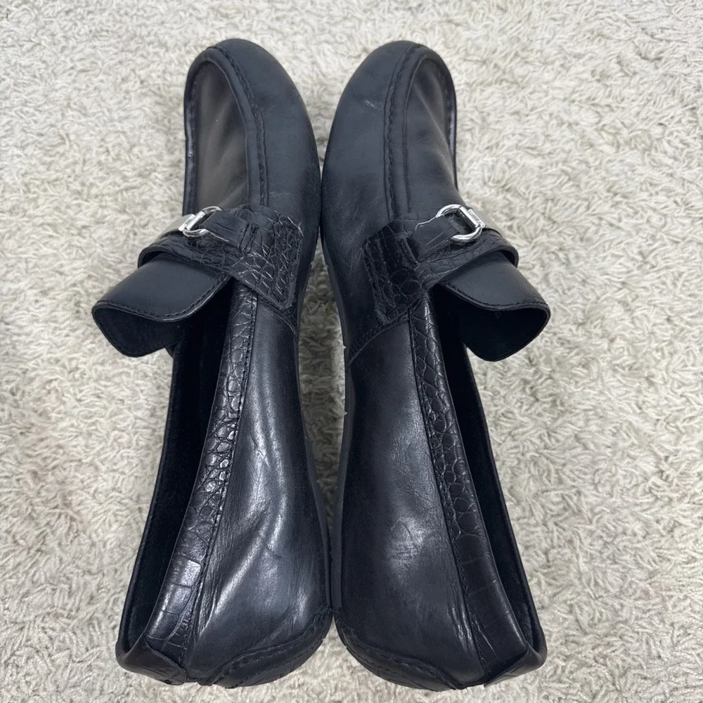 Cole Haan Black Leather Somerset Horse Bit Slip On Driving Loafers Men's 12M